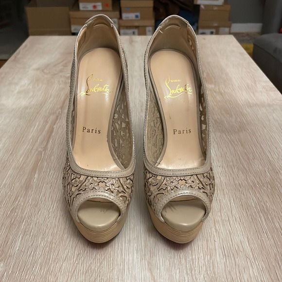 Louboutin Pampas 150MM Nude Laser Cut - 36 - Picture 2 of 9